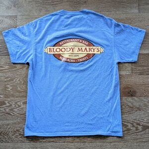 Bloody Mary's Bora Bora Tahiti Restaurant Short Sleeve Logo T‑Shirt Size Large